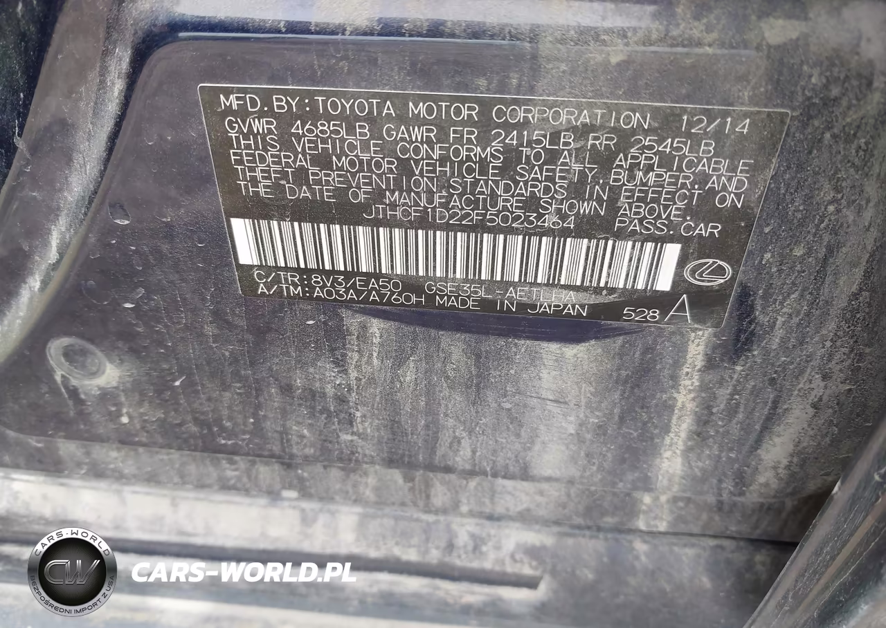 2015 Lexus Is 250 VIN:JTHCF1D22F5023464 - 9