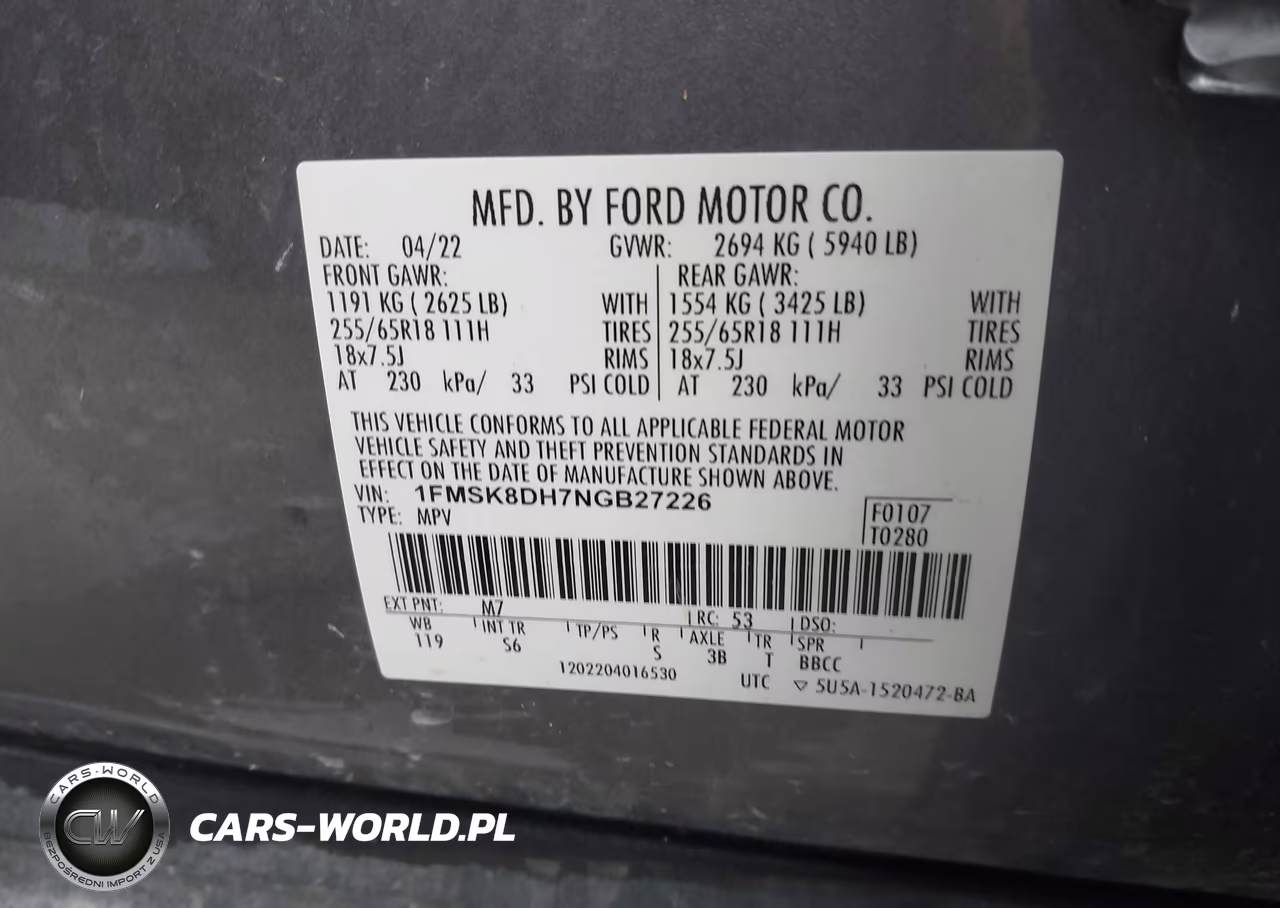 2022 Ford Explorer Xlt VIN:1FMSK8DH7NGB27226 - 9
