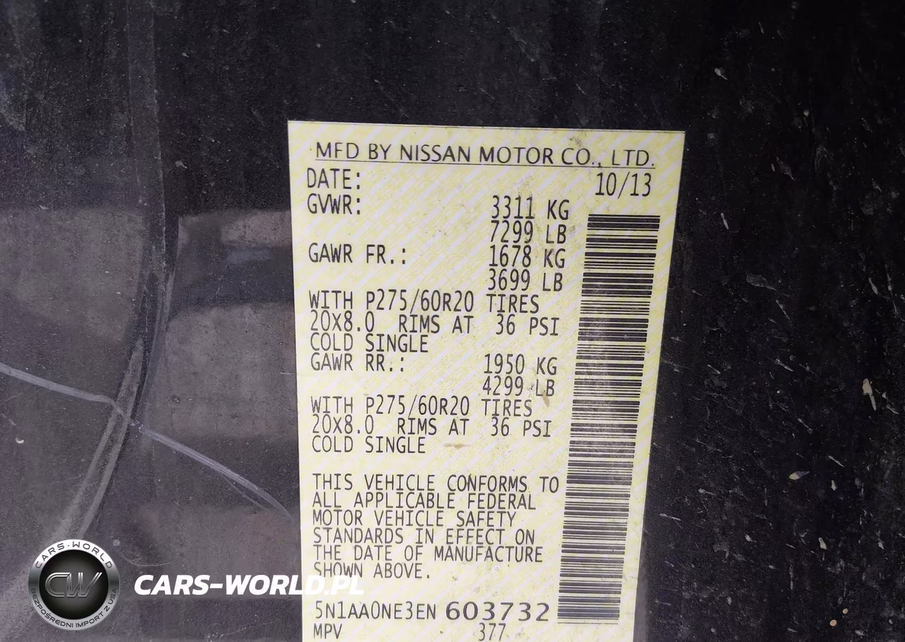 2014 Nissan Armada Platinum VIN:5N1AA0NE3EN603732 - 9