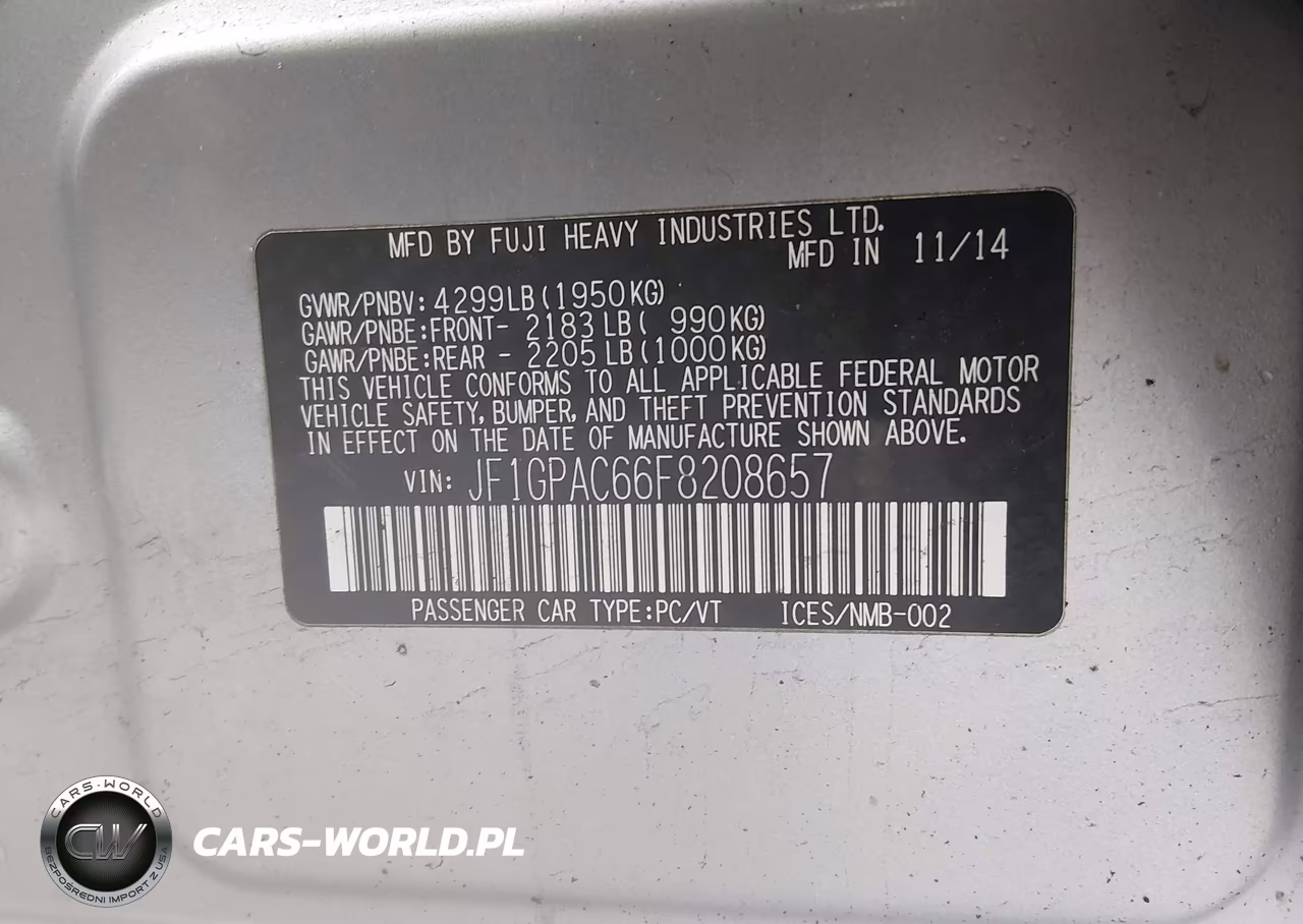 2015 Subaru Impreza 2.0I Premium VIN:JF1GPAC66F8208657 - 9