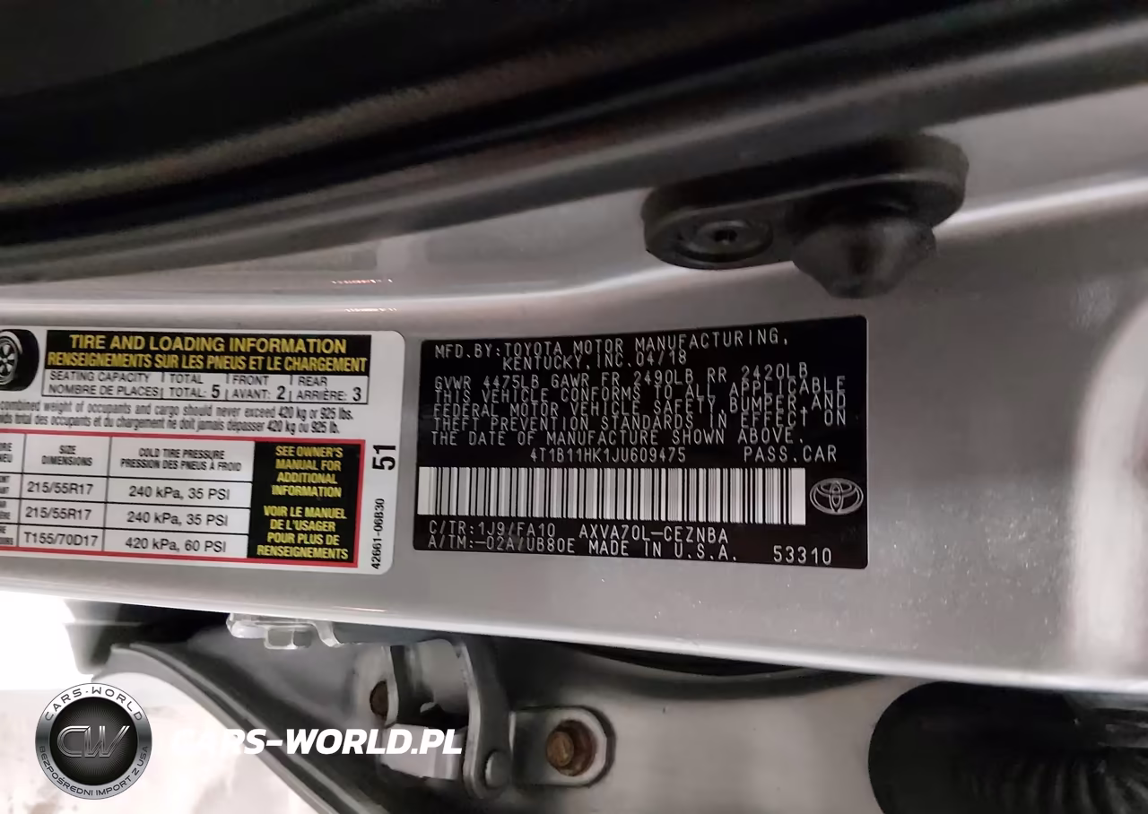 2018 Toyota Camry Le VIN:4T1B11HK1JU609475 - 9