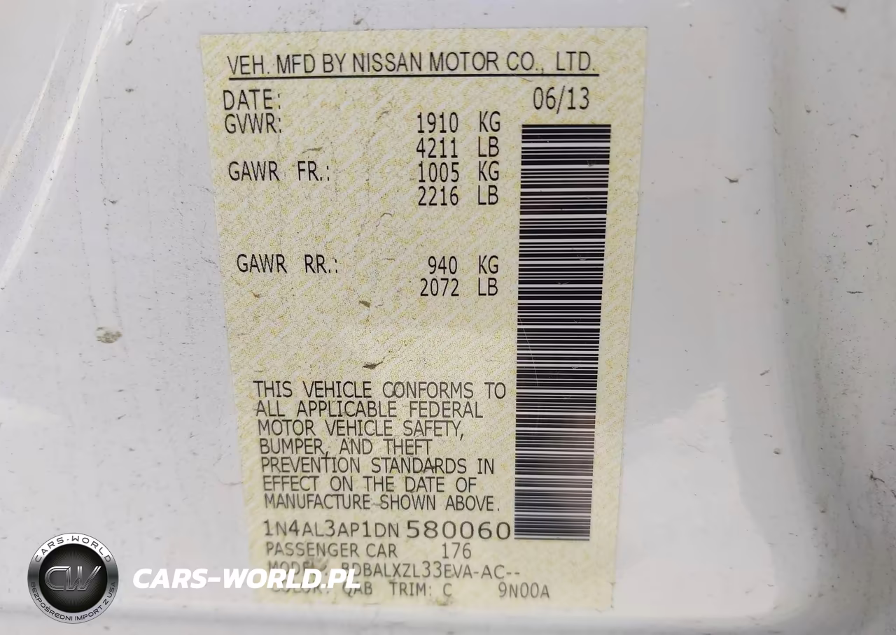 2013 Nissan Altima 2.5 Sl VIN:1N4AL3AP1DN580060 - 9