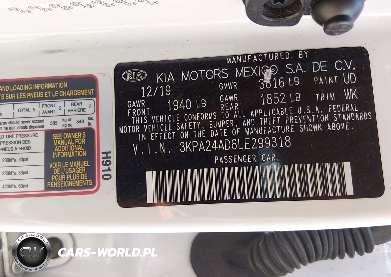 2020 Kia Rio S VIN:3KPA24AD6LE299318 - 9