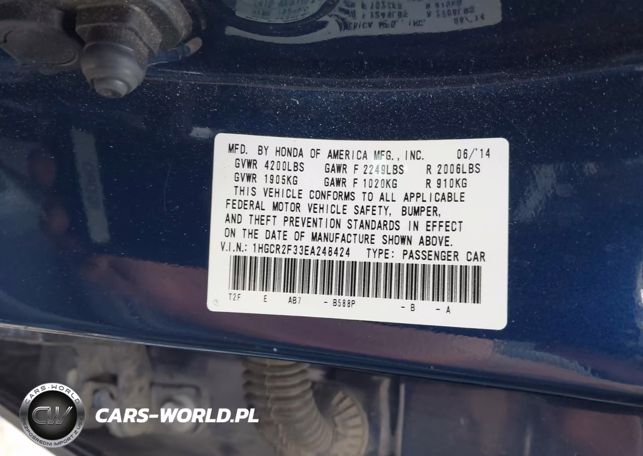 2014 Honda Accord Lx VIN:1HGCR2F33EA248424 - 9