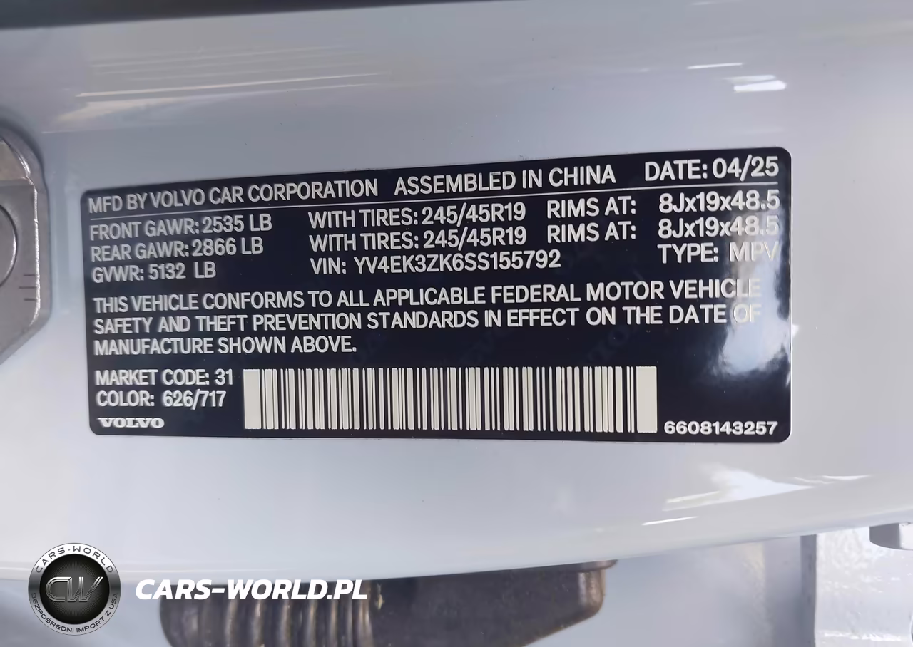 2025 Volvo Ex30 Plus Twin Motor Performance, Fully Electric VIN:YV4EK3ZK6SS155792 - 9