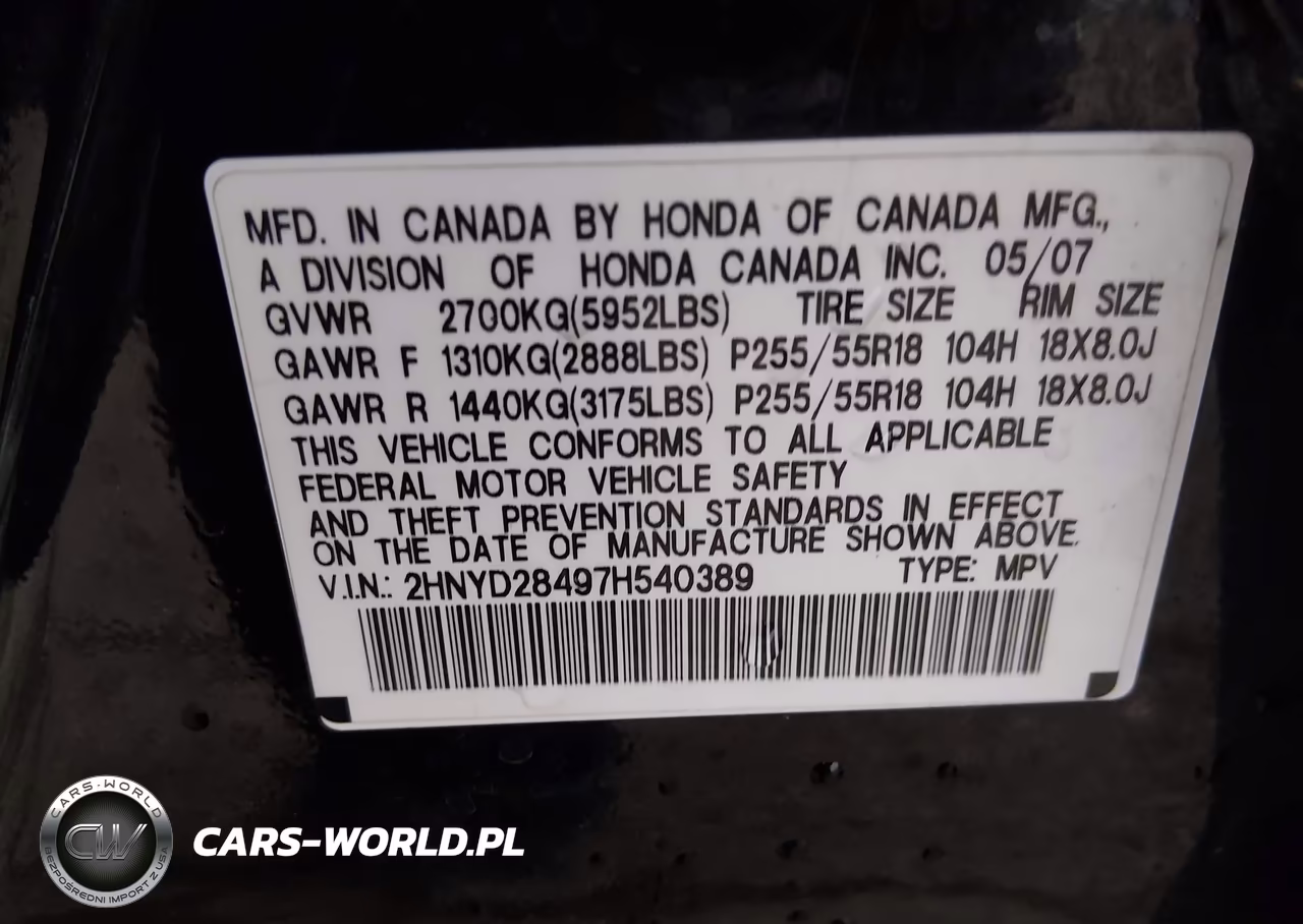 2007 Acura Mdx Technology Package VIN:2HNYD28497H540389 - 9