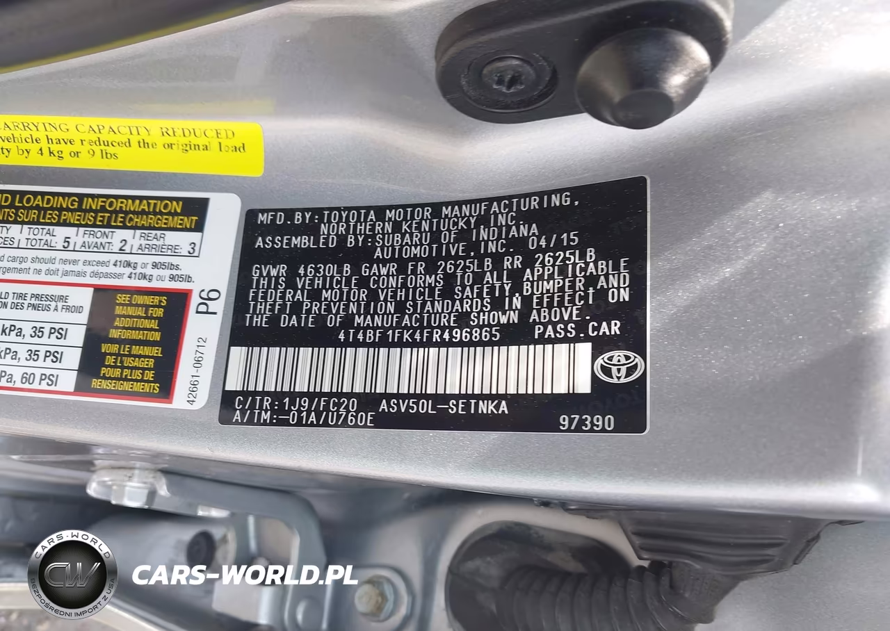 2015 Toyota Camry Le VIN:4T4BF1FK4FR496865 - 9
