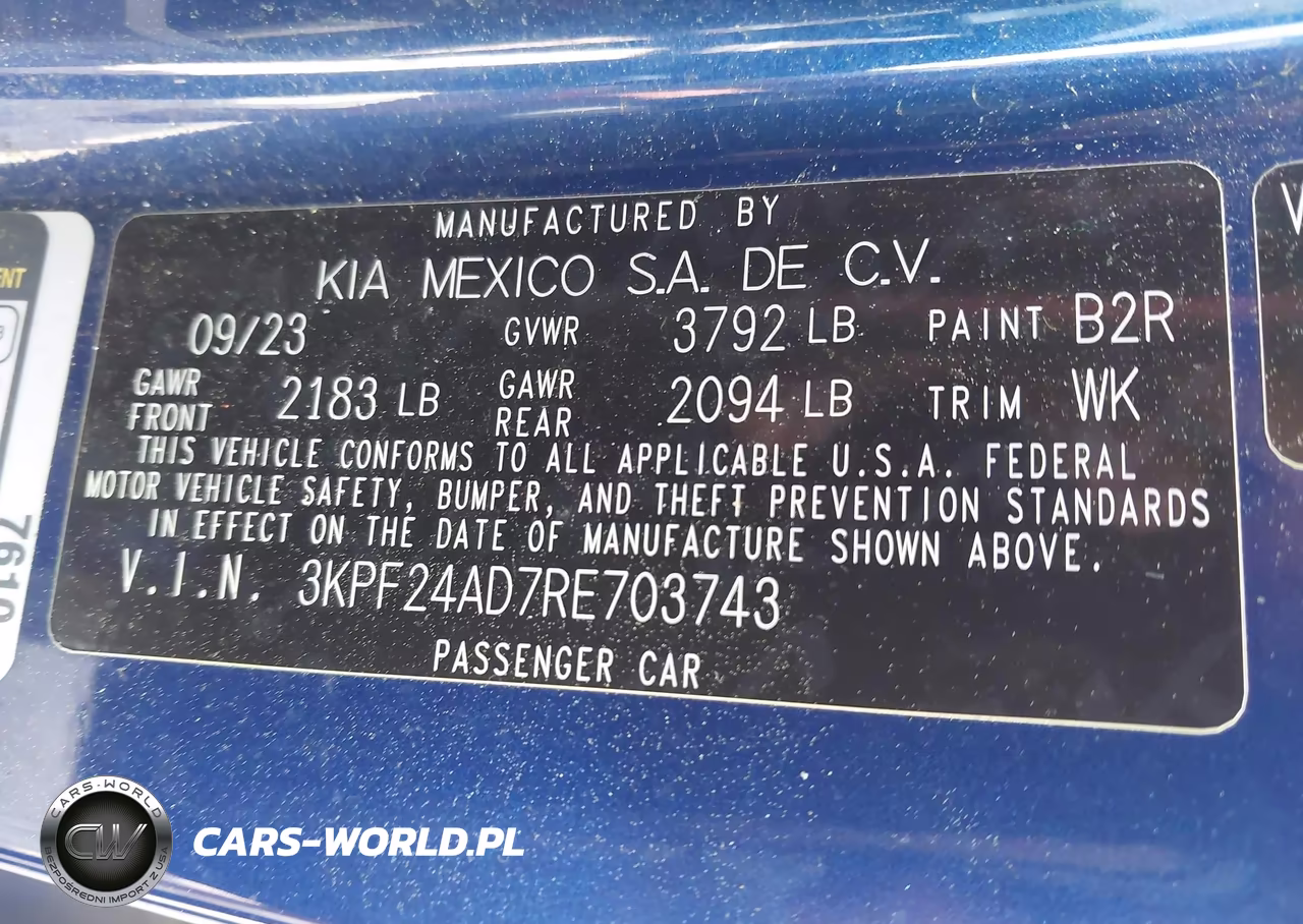 2024 Kia Forte Lxs VIN:3KPF24AD7RE703743 - 9