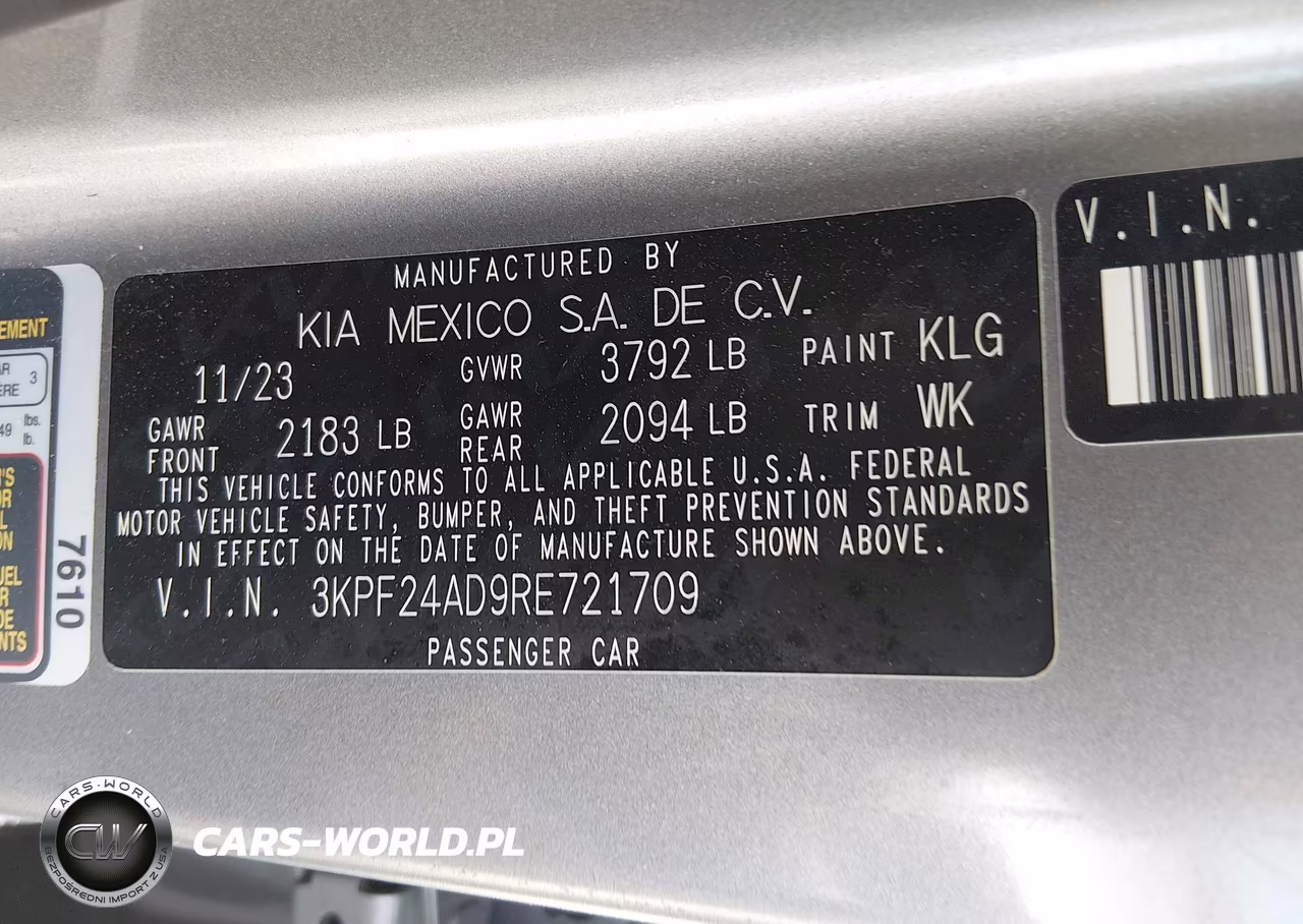 2024 Kia Forte Lxs VIN:3KPF24AD9RE721709 - 9