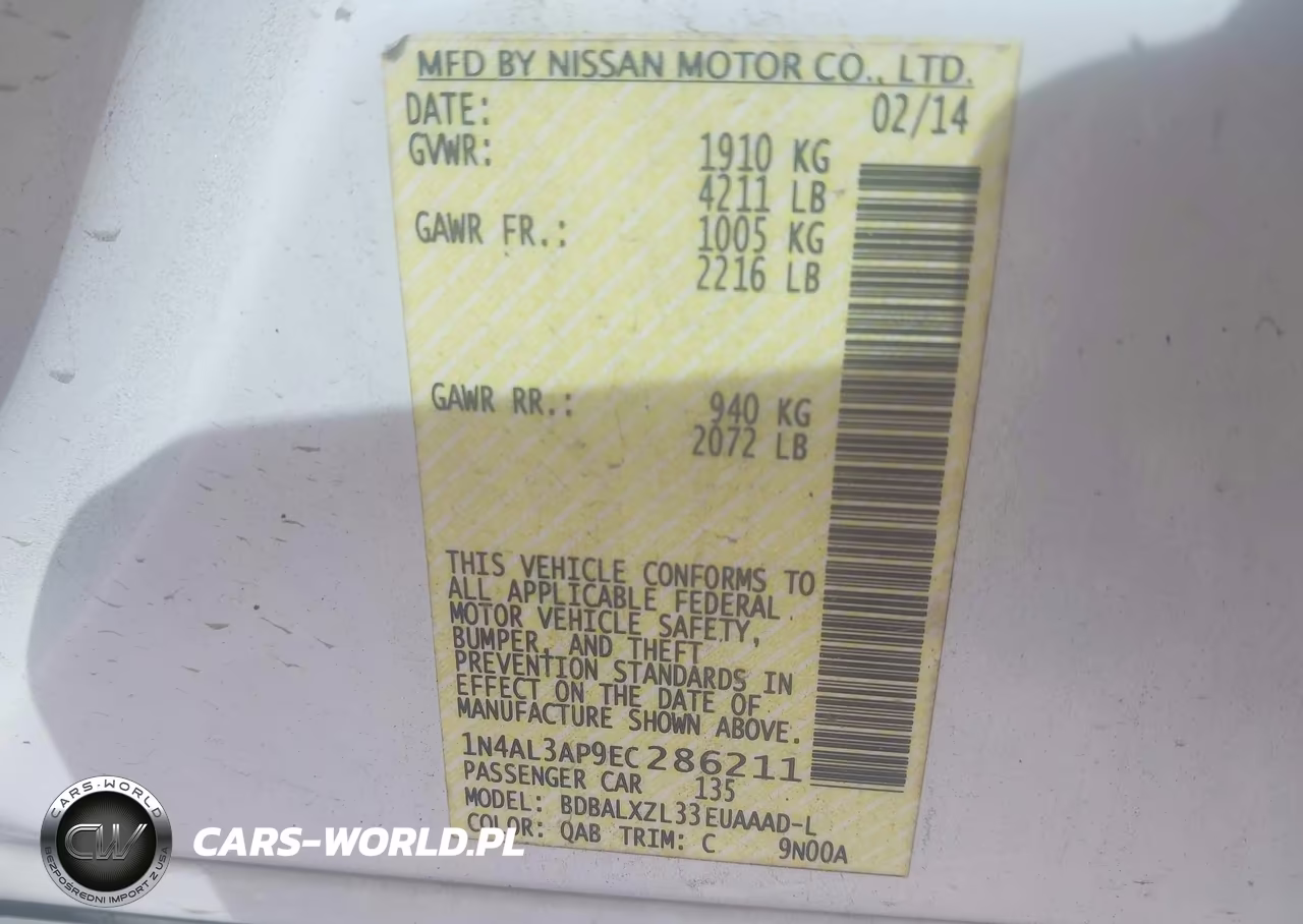 2014 Nissan Altima 2.5 Sl VIN:1N4AL3AP9EC286211 - 9