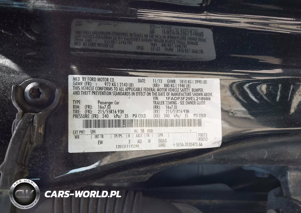 2014 Ford Focus Se VIN:1FADP3F29EL218988 - 9