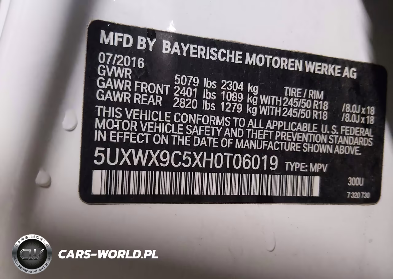 2017 BMW X3 xDrive28I VIN:5UXWX9C5XH0T06019 - 9