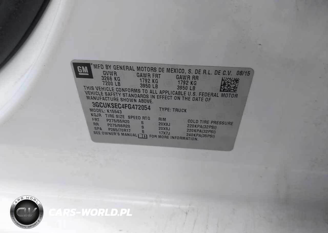 2015 Chevrolet Silverado 1500 2Lz VIN:3GCUKSEC4FG472054 - 9