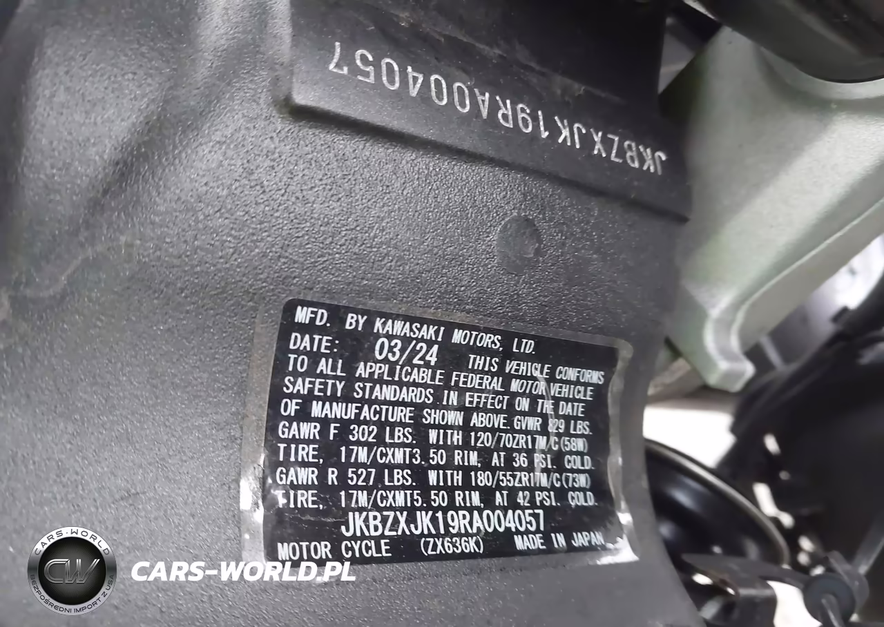 2024 Kawasaki Zx636 K VIN:JKBZXJK19RA004057 - 10