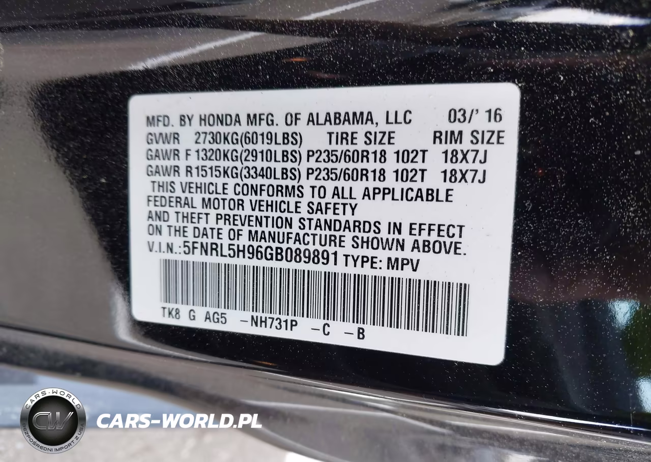 2016 Honda Odyssey Touring-Touring Elite VIN:5FNRL5H96GB089891 - 9