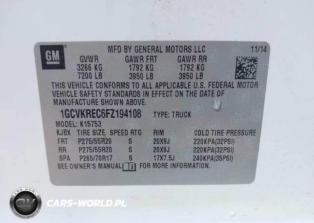 2015 Chevrolet Silverado 1500 1Lt VIN:1GCVKREC6FZ194108 - 9