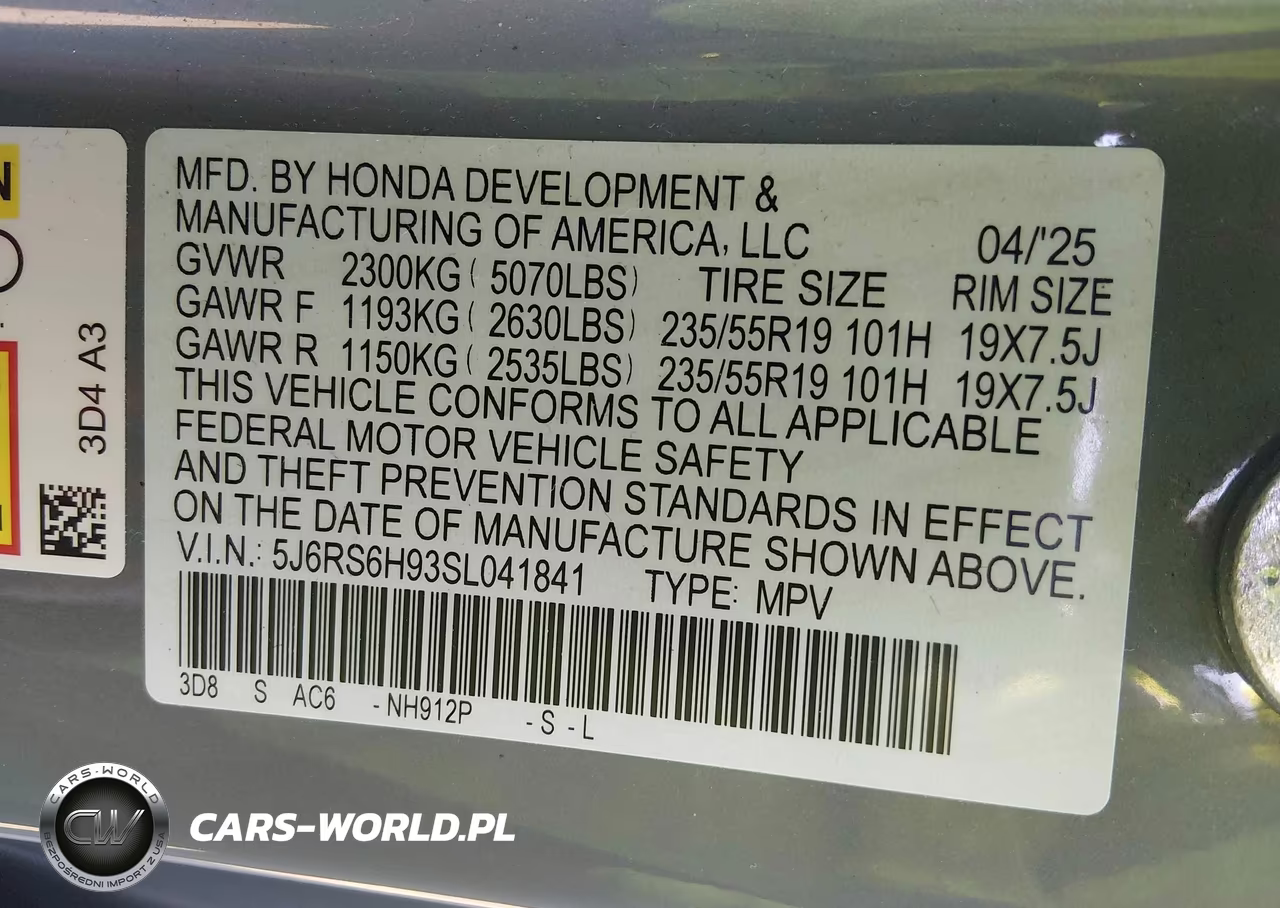 2025 Honda Cr-V Hybrid Sport Touring VIN:5J6RS6H93SL041841 - 9