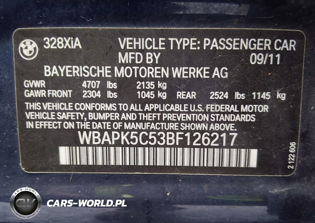 2011 BMW 328I xDrive VIN:WBAPK5C53BF126217 - 9