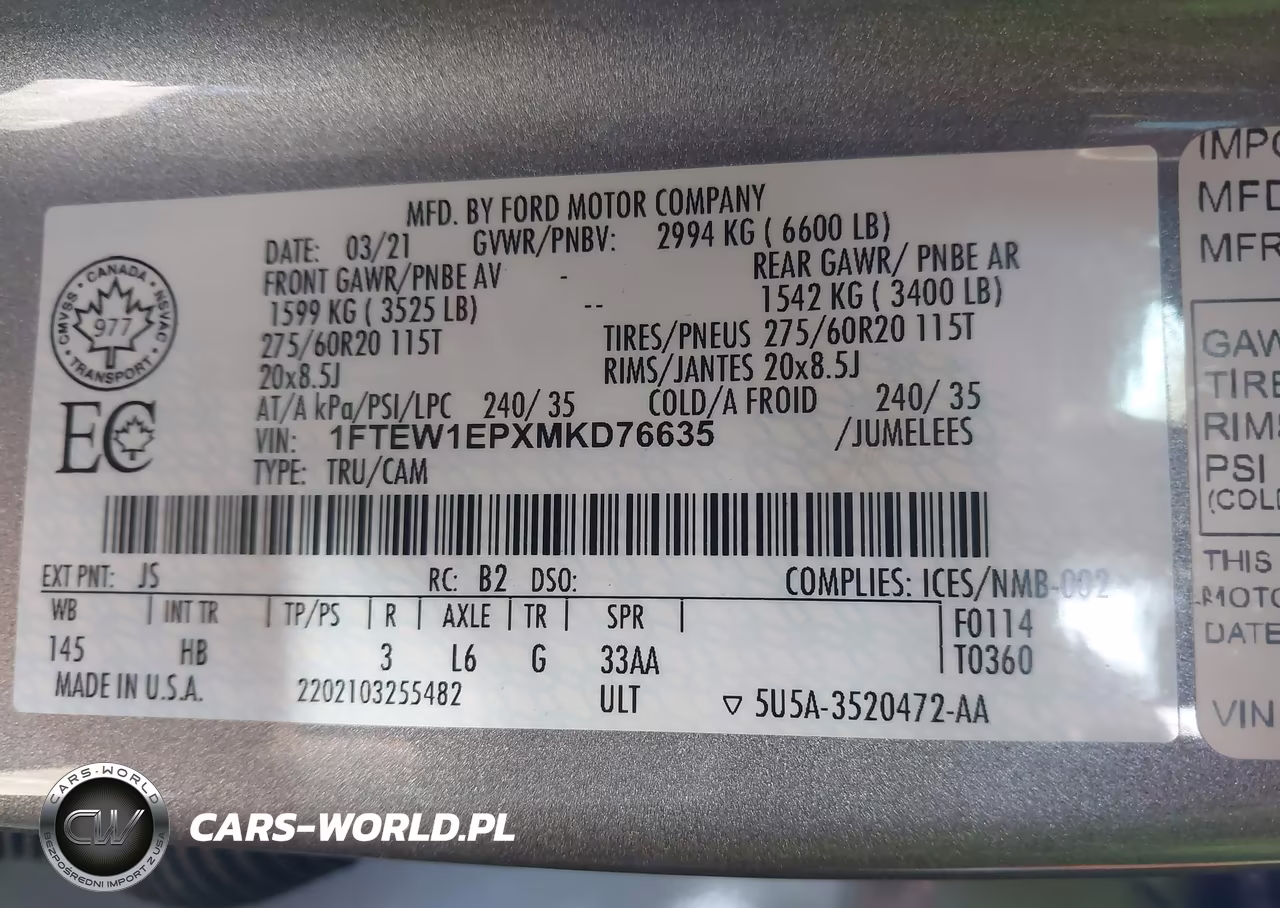 2021 Ford F-150 Lariat VIN:1FTEW1EPXMKD76635 - 9