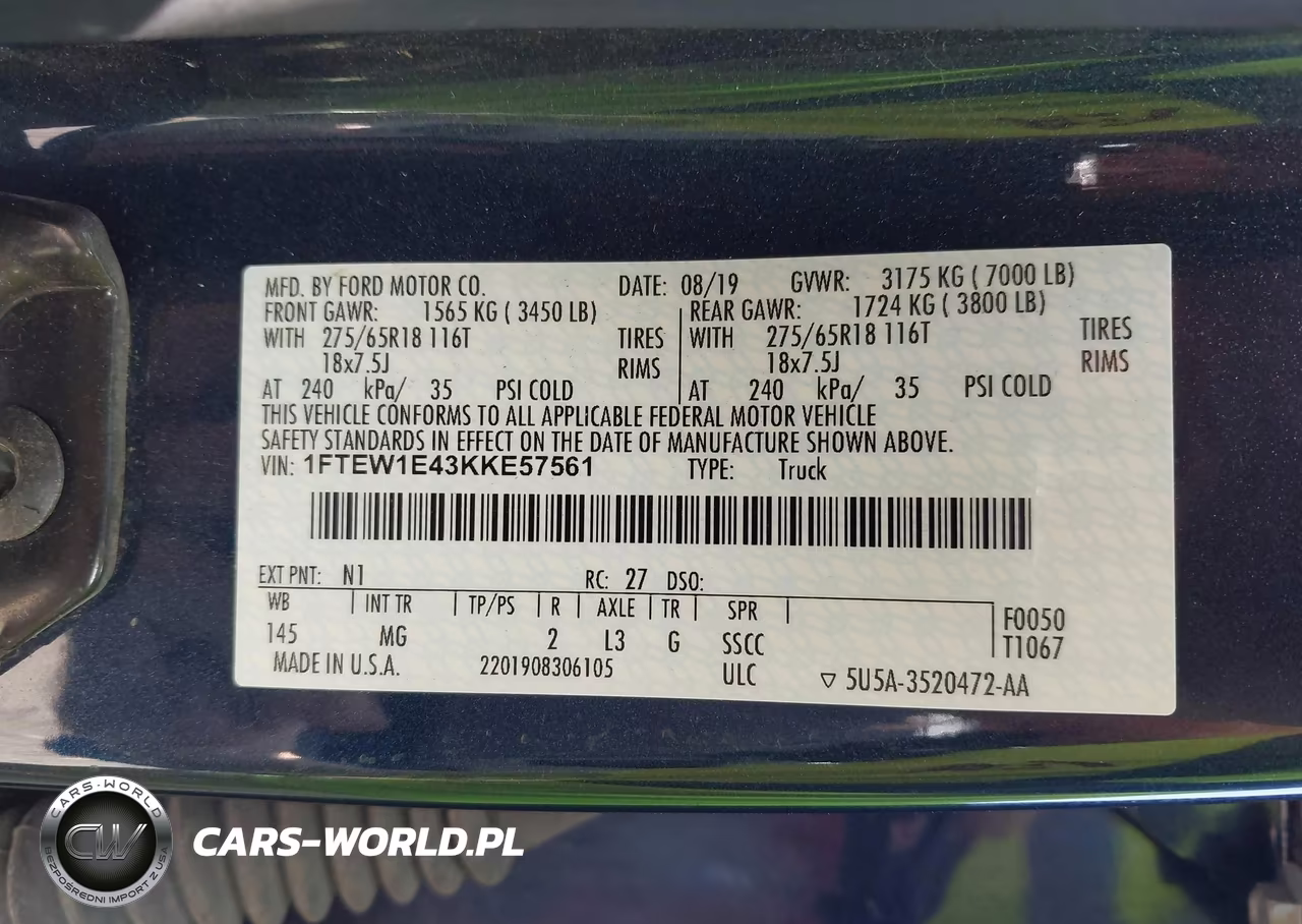 2019 Ford F-150 Xlt VIN:1FTEW1E43KKE57561 - 9