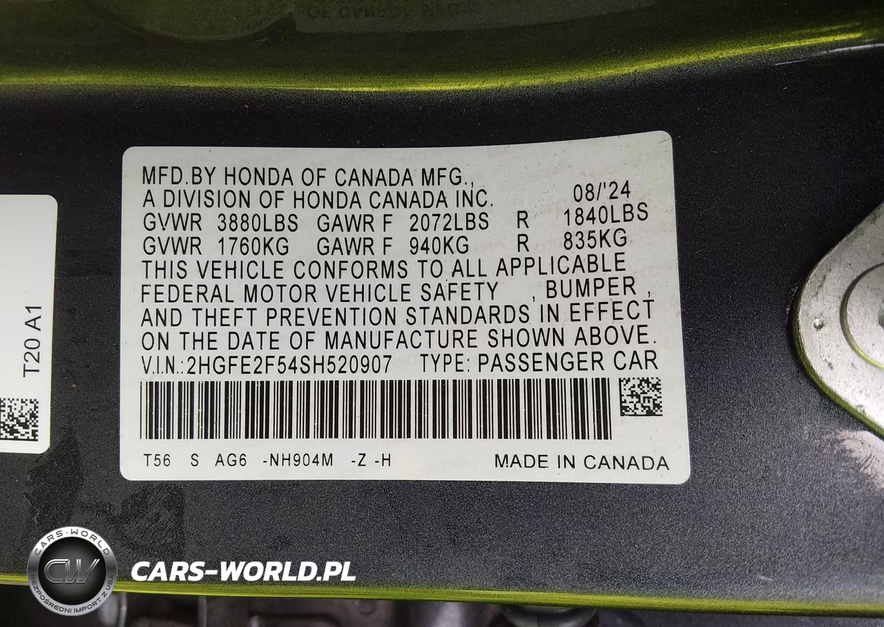 2025 Honda Civic Sport VIN:2HGFE2F54SH520907 - 9