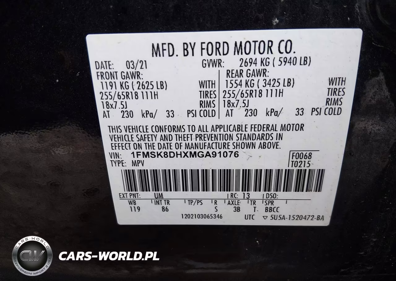 2021 Ford Explorer Xlt VIN:1FMSK8DHXMGA91076 - 9