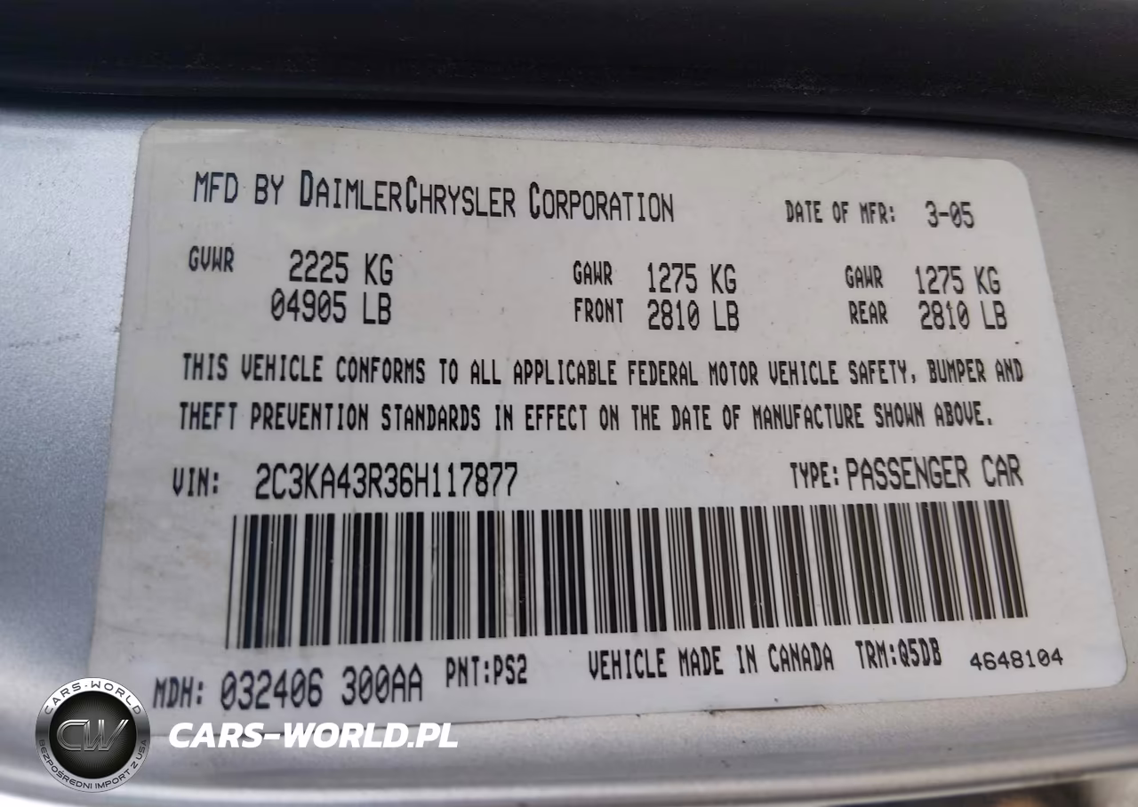 2006 Chrysler 300 VIN:2C3KA43R368117877 - 9