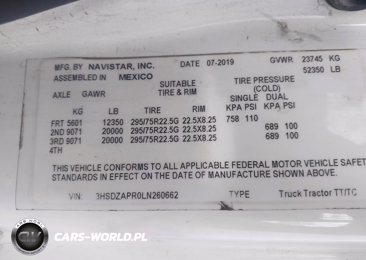 2020 International Lt VIN:3HSDZAPR0LN260662 - 8