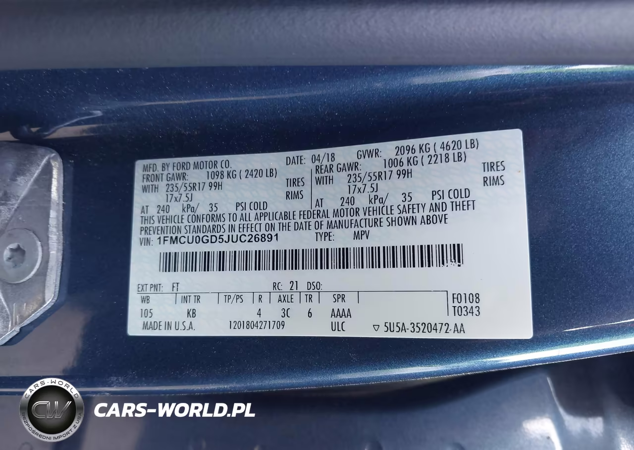 2018 Ford Escape Se VIN:1FMCU0GD5JUC26891 - 9