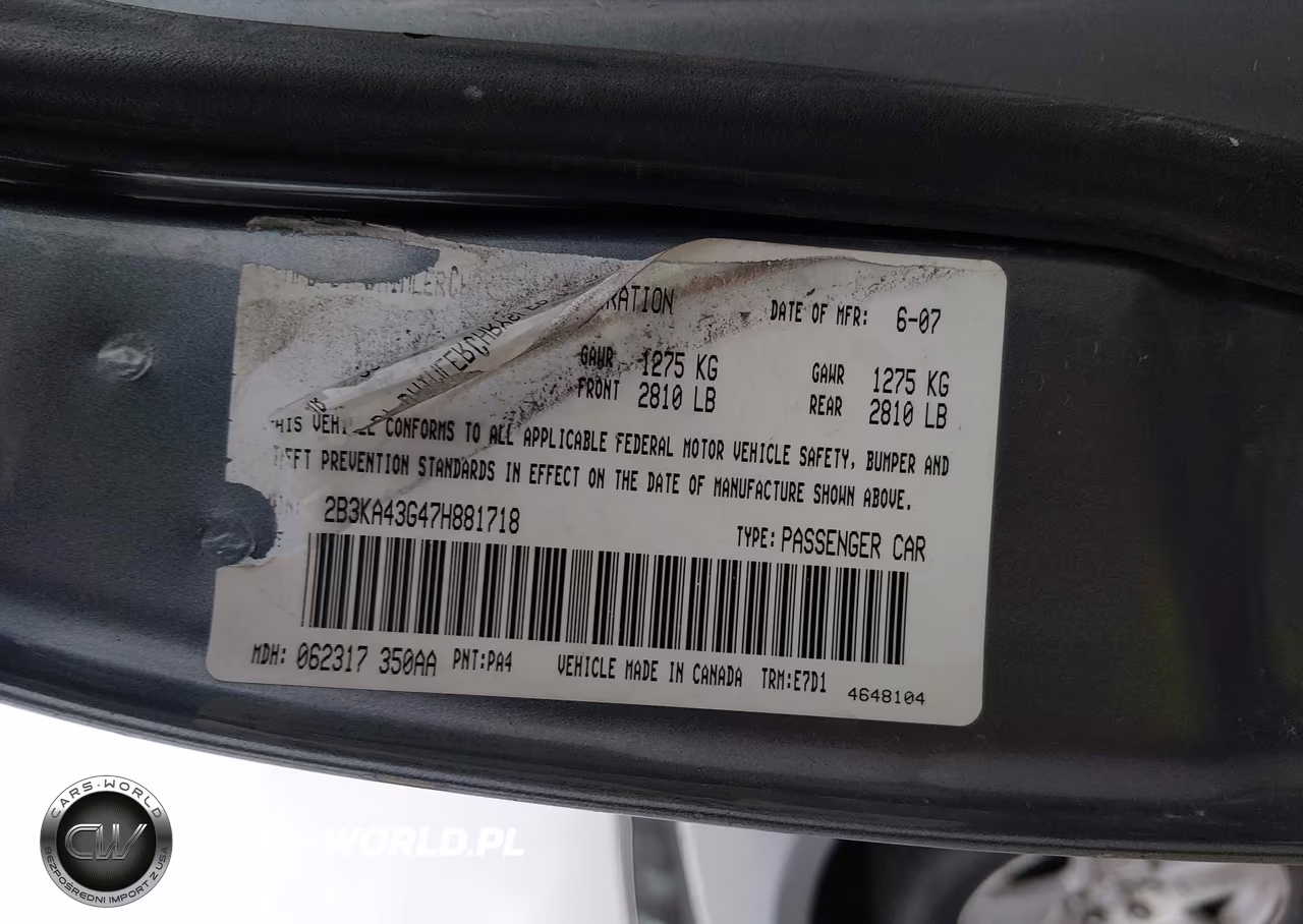 2007 Dodge Charger VIN:2B3KA43G47H881718 - 9