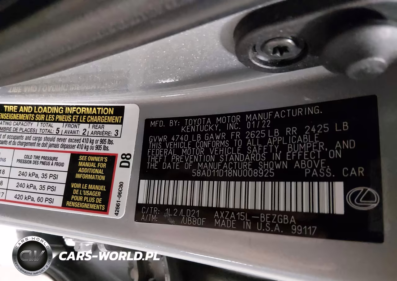 2022 Lexus Es 250 VIN:58AD11D18NU008925 - 9