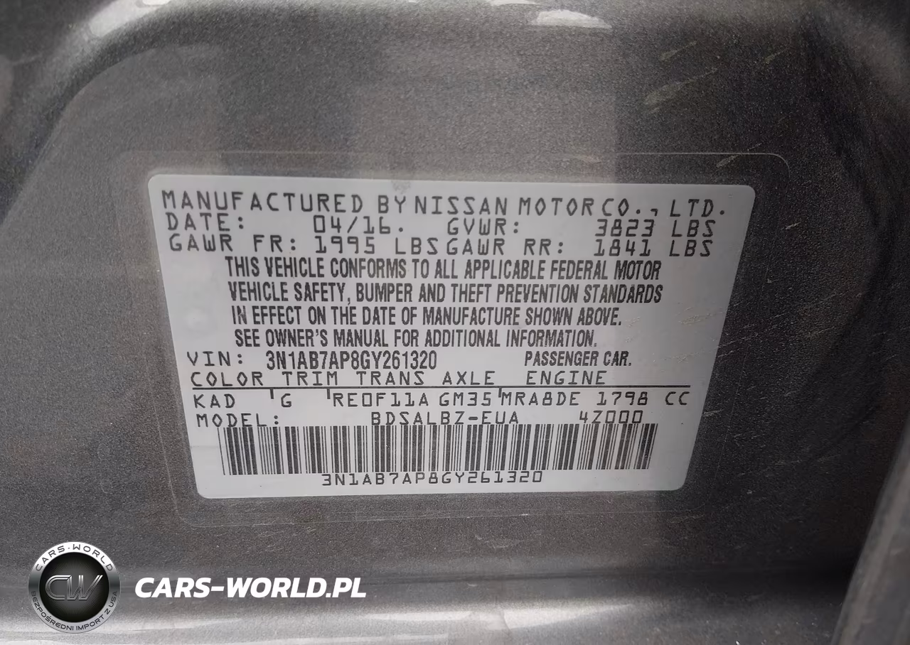 2016 Nissan Sentra Fe+ S-S-Sl-Sr-Sv VIN:3N1AB7AP8GY261320 - 9