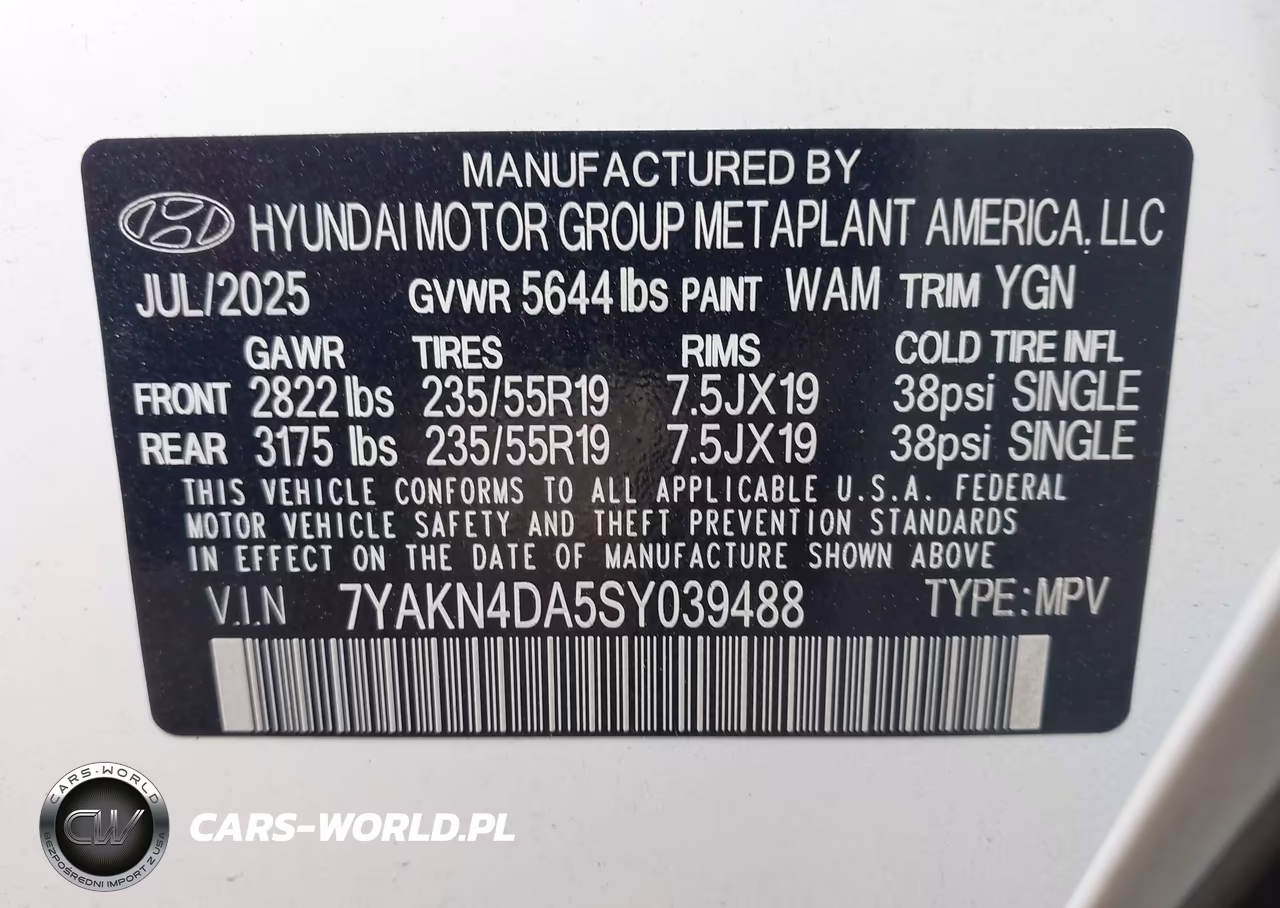 2025 Hyundai Ioniq 5 Sel VIN:7YAKN4DA5SY039488 - 9