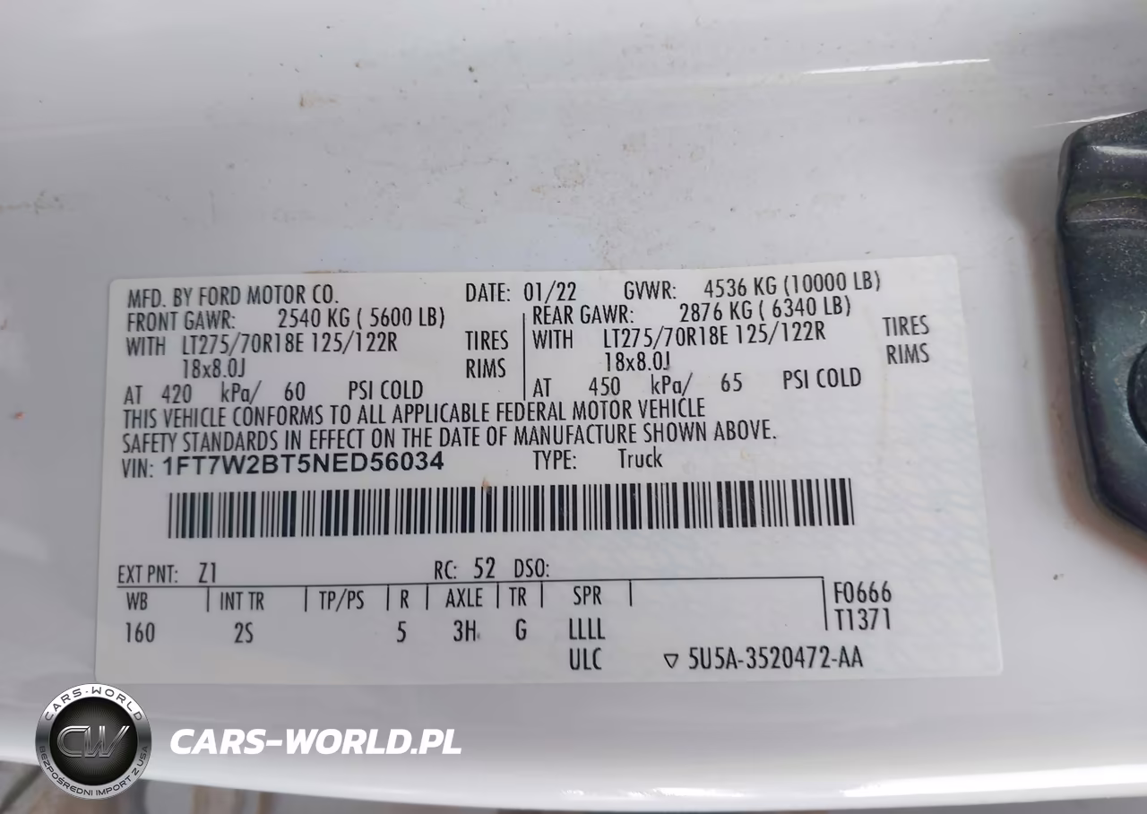 2022 Ford F-250 Xlt VIN:1FT7W2BT5NED56034 - 9