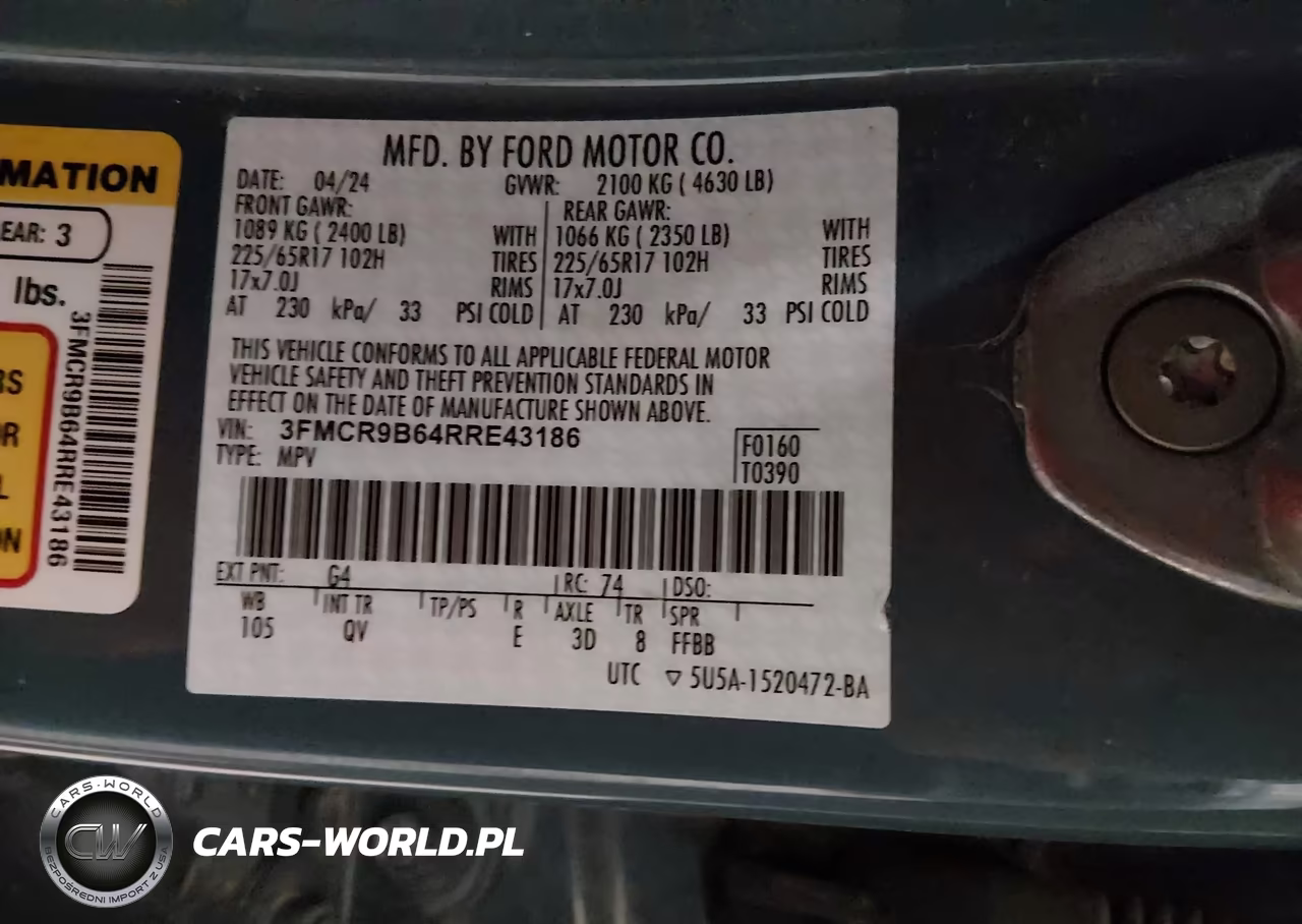 2024 Ford Bronco Sport Big Bend VIN:3FMCR9B64RRE43186 - 4