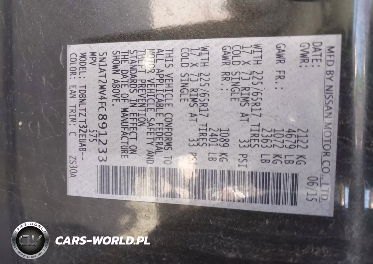 2015 Nissan Rogue Sv VIN:5N1AT2MV4FC891233 - 9