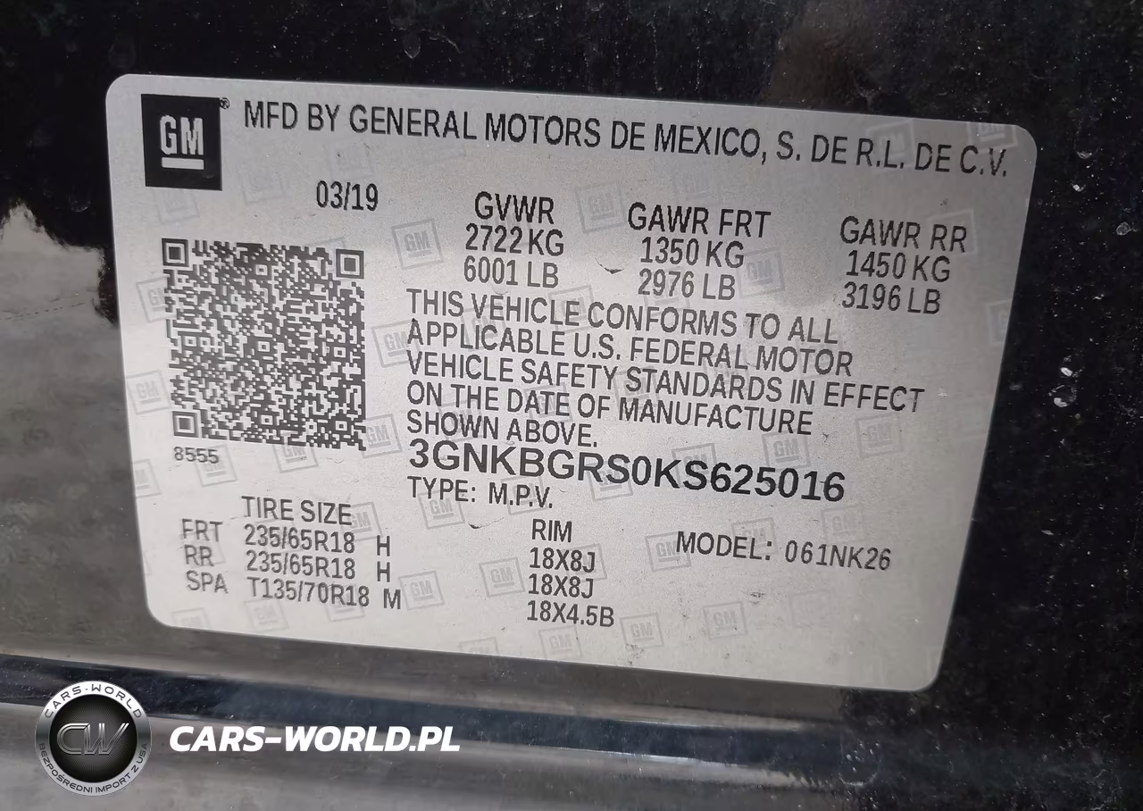 2019 Chevrolet Blazer VIN:3GNKBGRS0KS625016 - 9