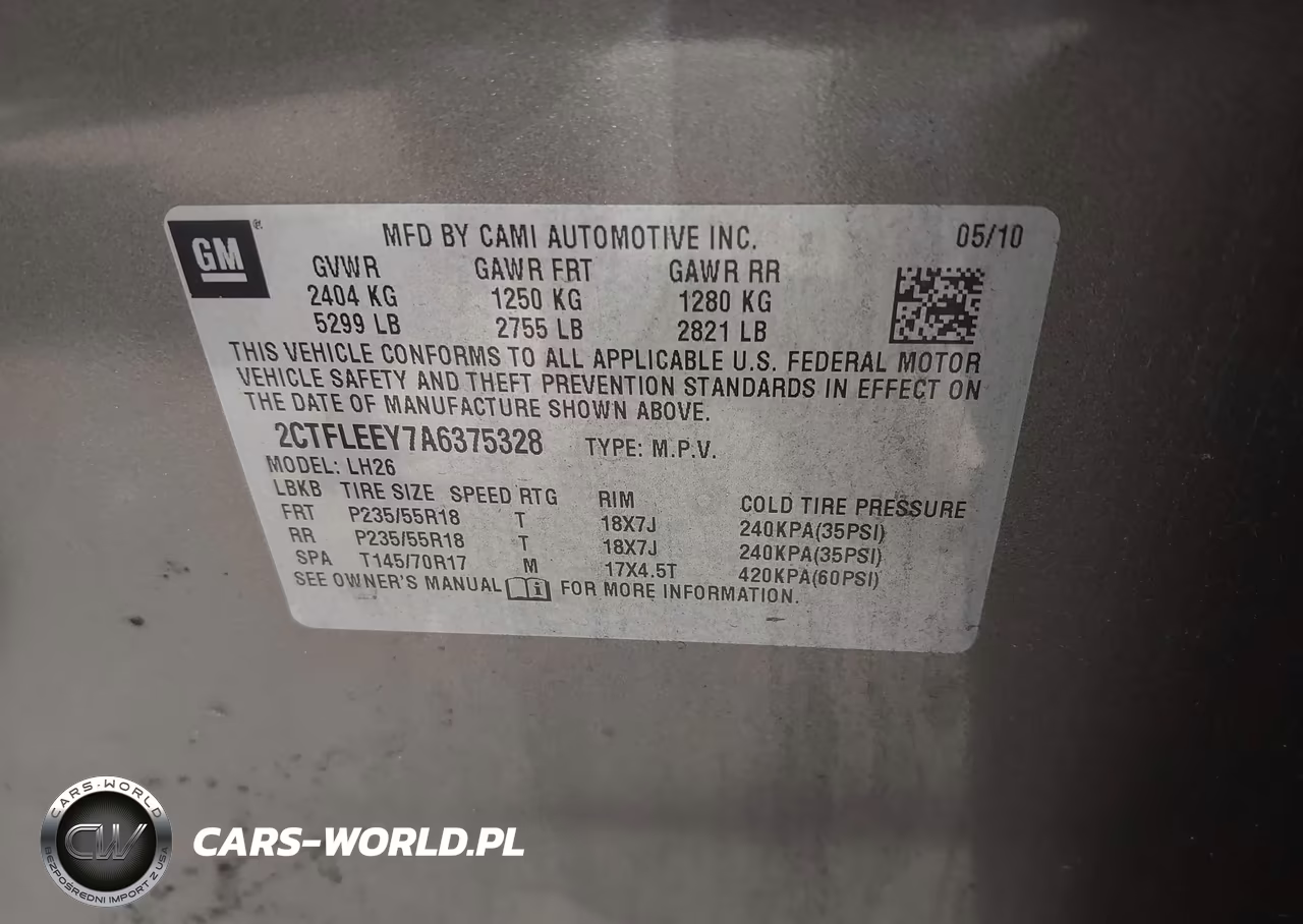 2010 GMC Terrain Sle-2 VIN:2CTFLEEY7A6375328 - 9
