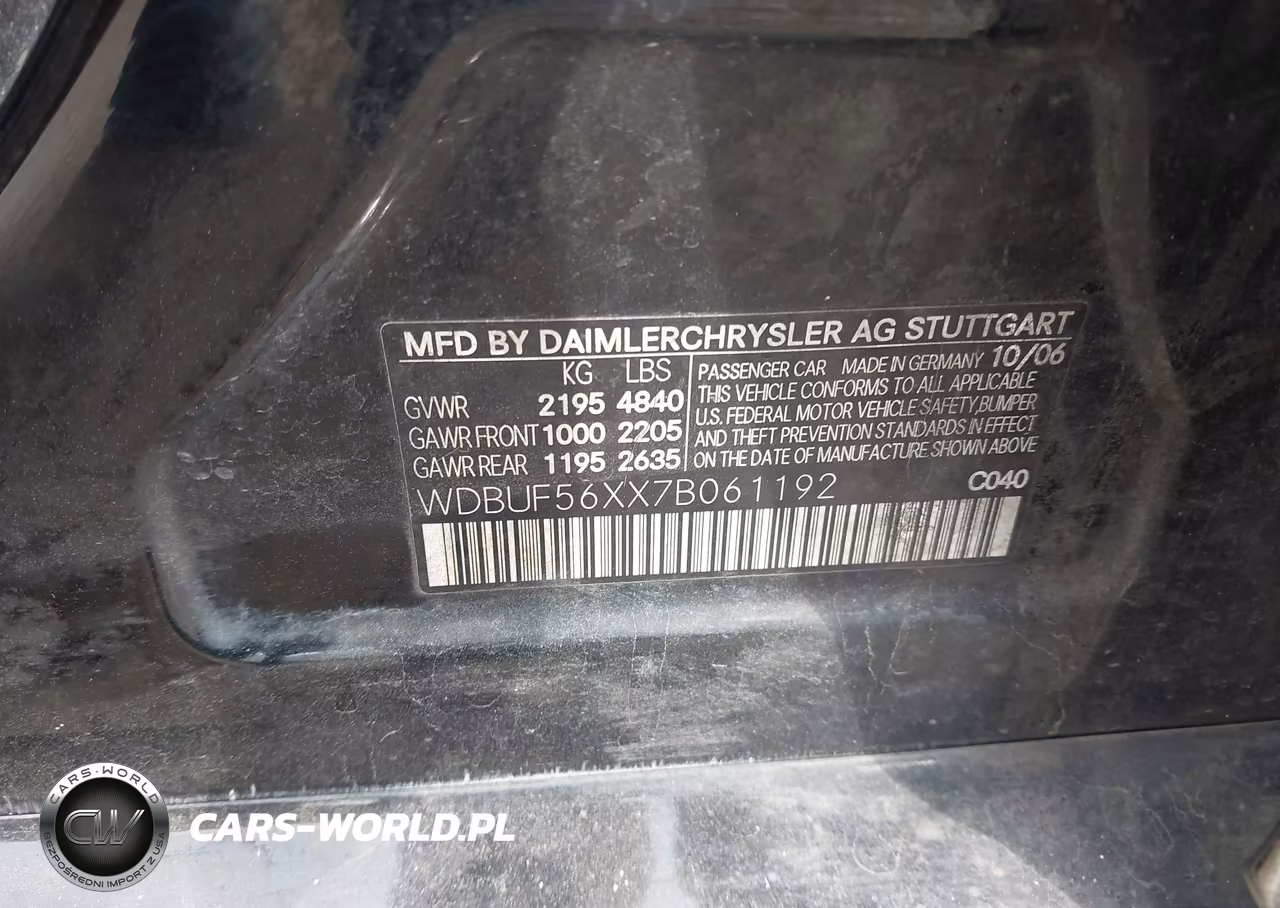 2007 Mercedes-Benz E 350 VIN:WDBUF56XX7B061192 - 9