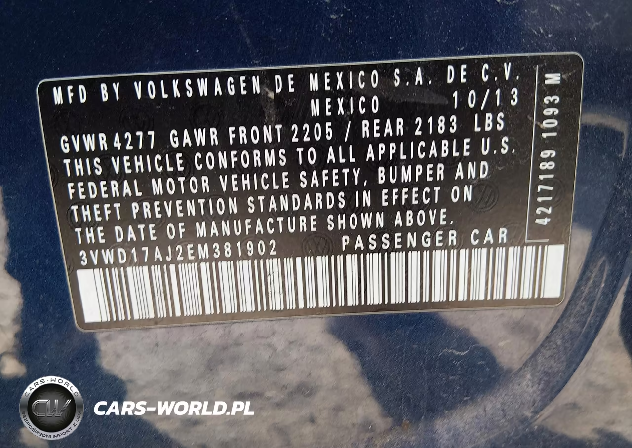 2014 Volkswagen Jetta 1.8T Se VIN:3VWD17AJ2EM381902 - 9