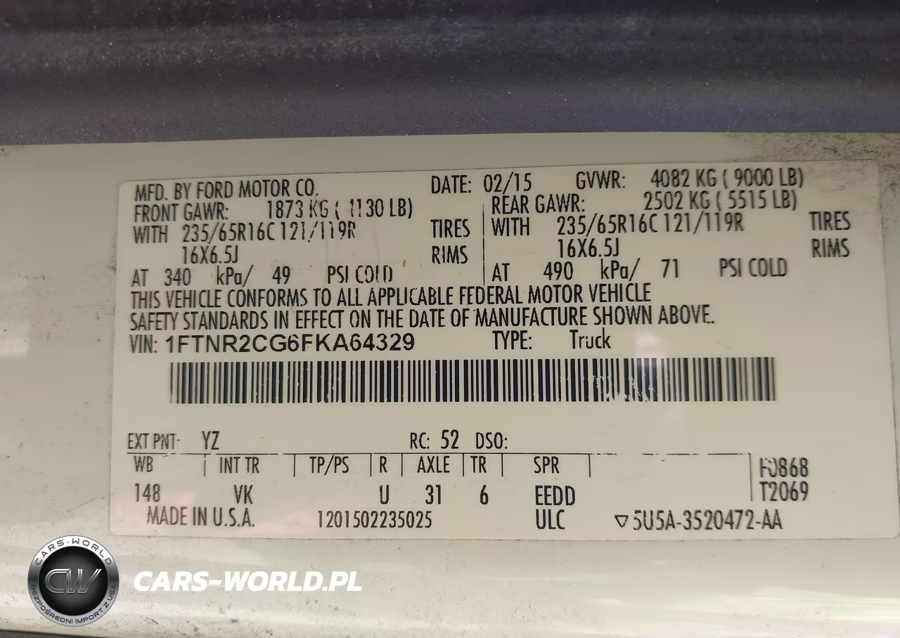 2015 Ford Transit-250 VIN:1FTNR2CG6FKA64329 - 9