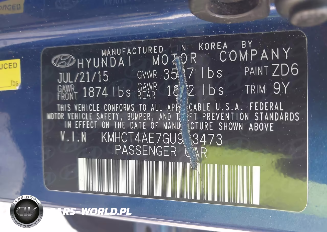 2016 Hyundai Accent Se VIN:KMHCT4AE7GU983473 - 9