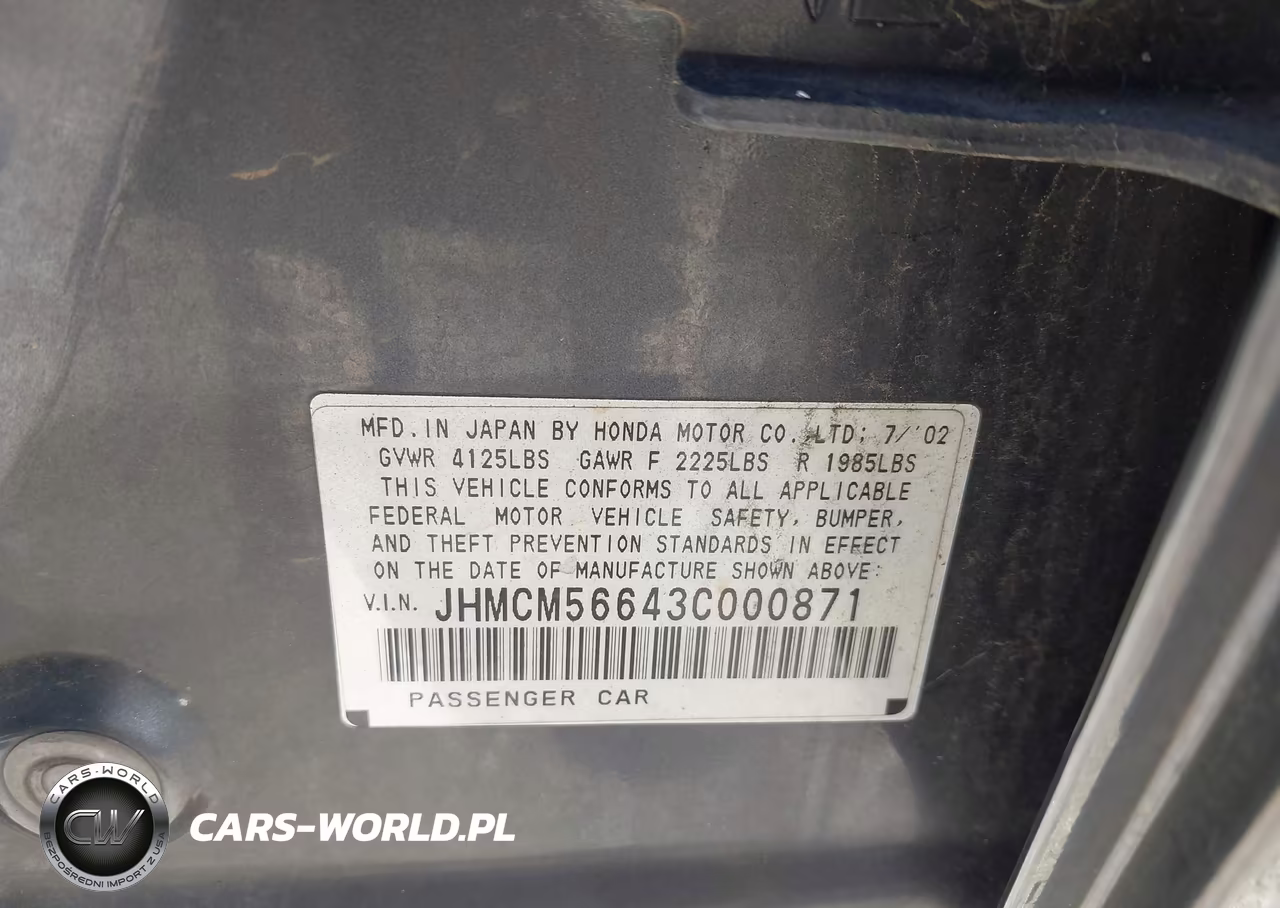 2003 Honda Accord 2.4 Ex VIN:JHMCM56643C000871 - 9
