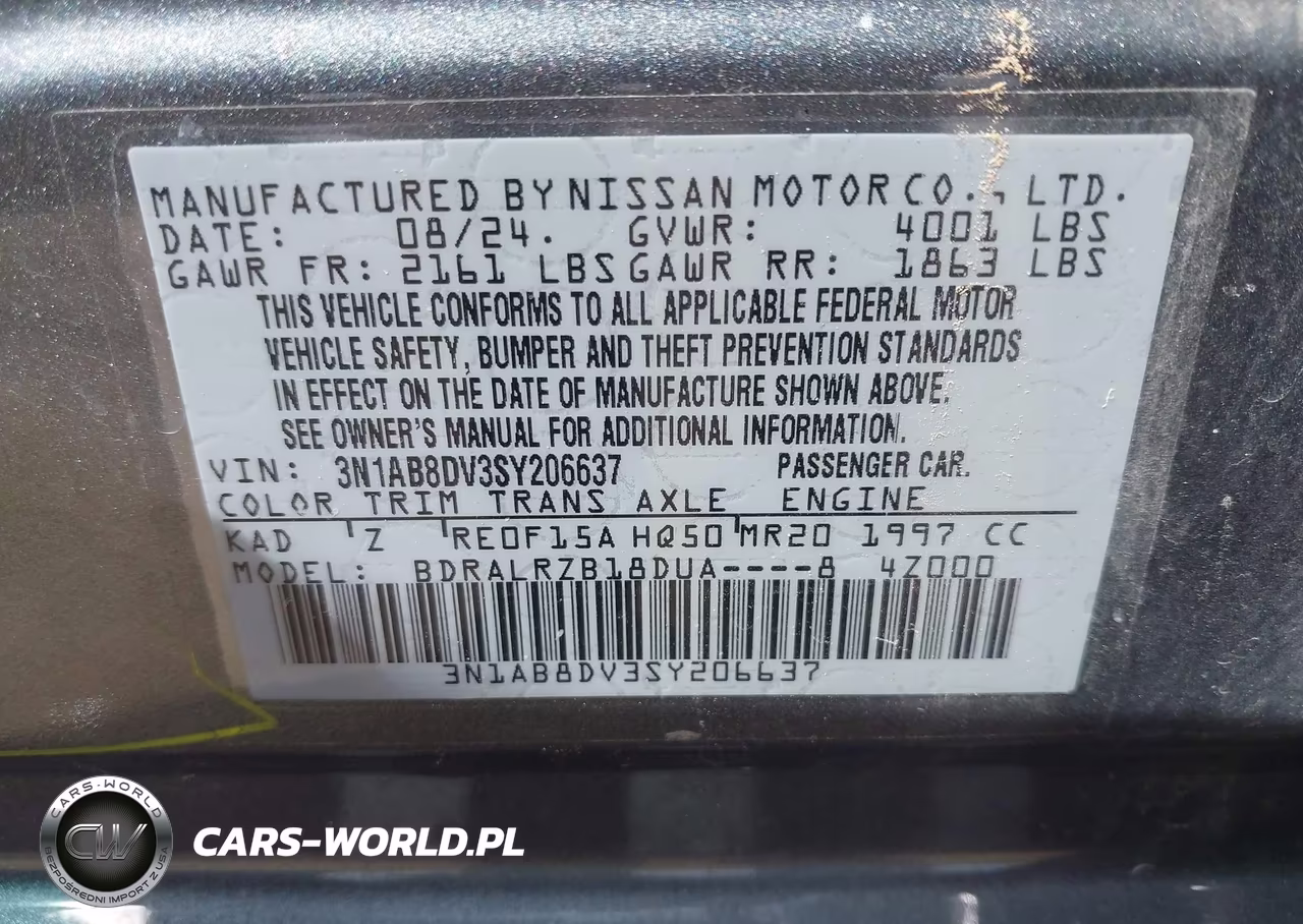 2025 Nissan Sentra Sr VIN:3N1AB8DV3SY206637 - 9