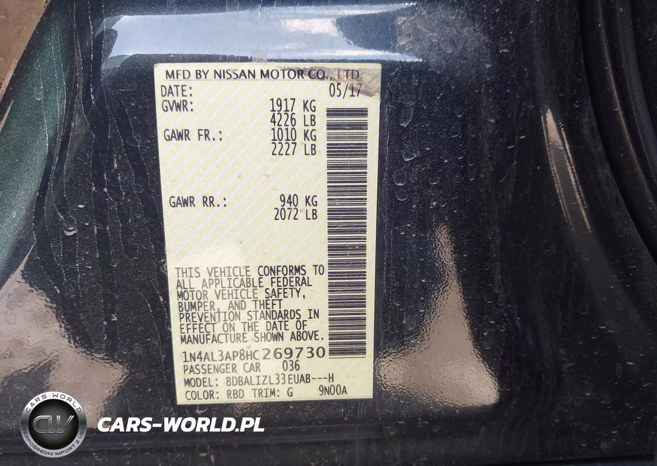 2017 Nissan Altima 2.5 Sv VIN:1N4AL3AP8HC269730 - 9