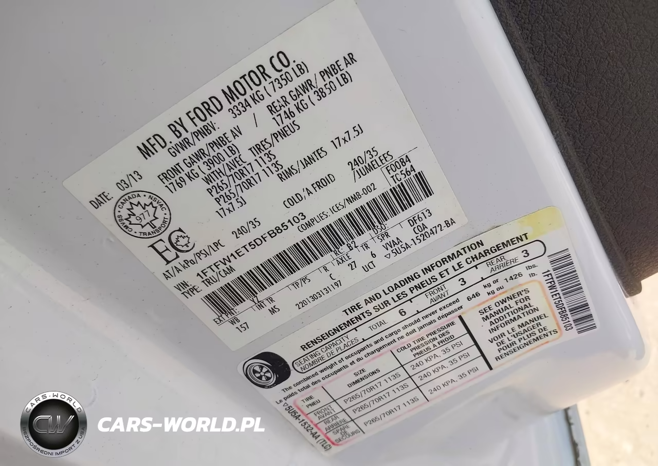 2013 Ford F-150 Xlt VIN:1FTFW1ET5DFB85103 - 9
