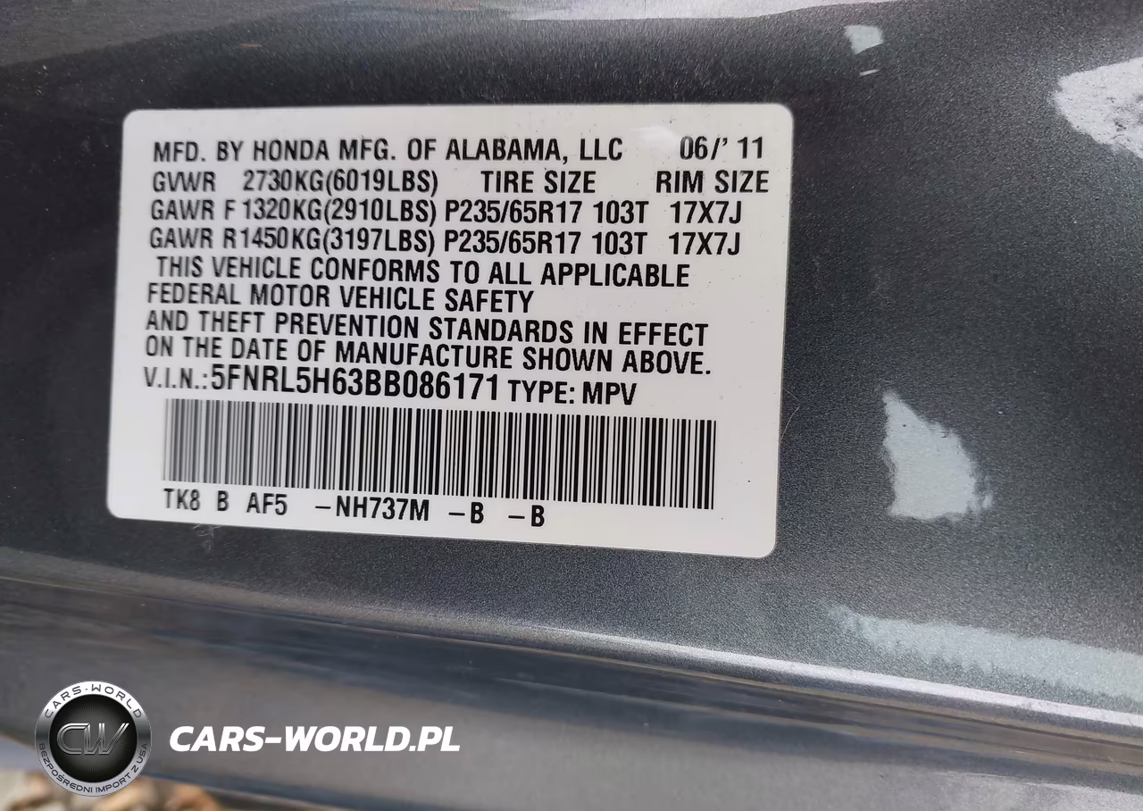 2011 Honda Odyssey Ex-L VIN:5FNRL5H63BB086171 - 9