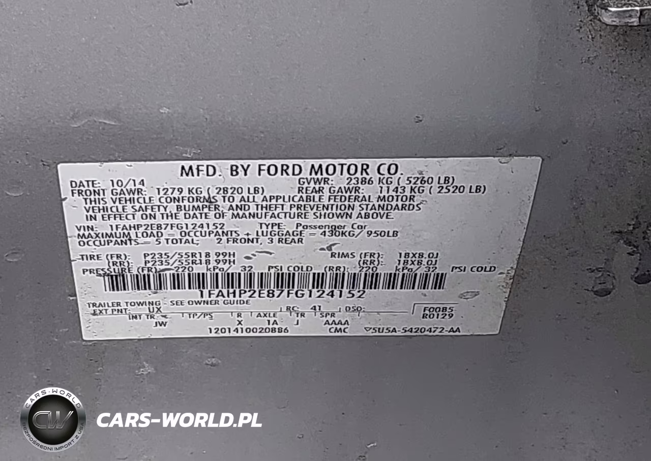 2015 Ford Taurus Sel VIN:1FAHP2E87FG124152 - 9
