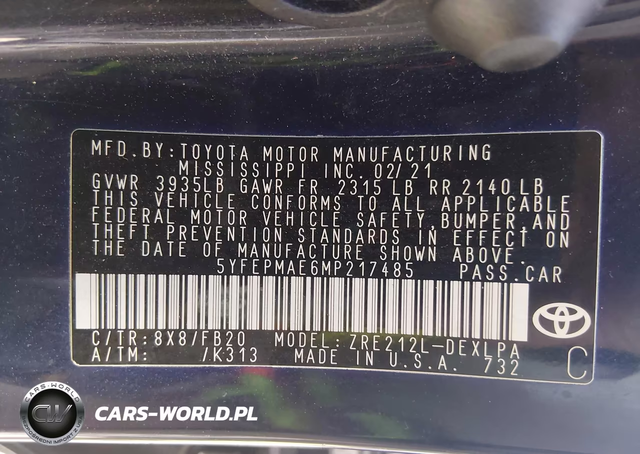 2021 Toyota Corolla Le VIN:5YFEPMAE6MP217485 - 9