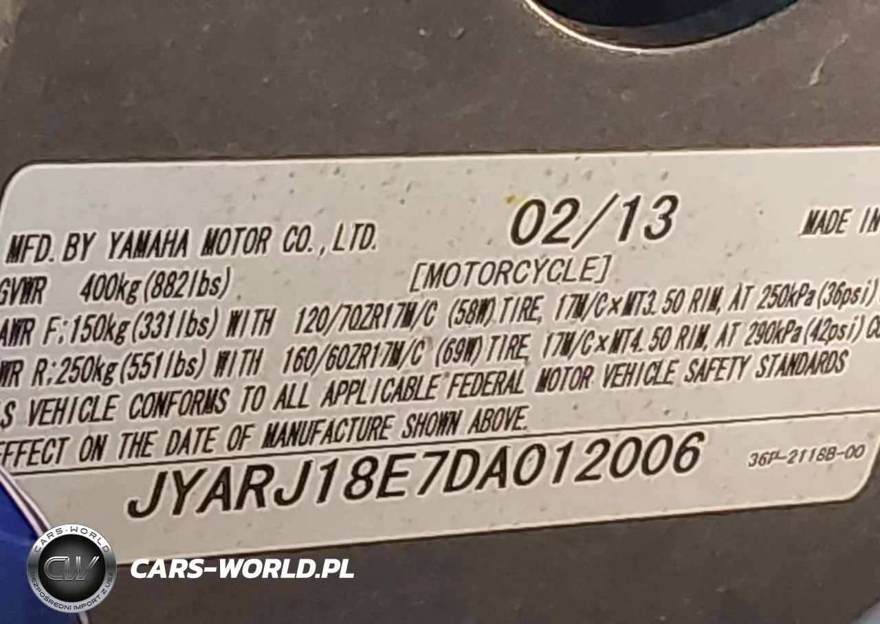 2013 Yamaha Fz6 R VIN:JYARJ18E7DA012006 - 10